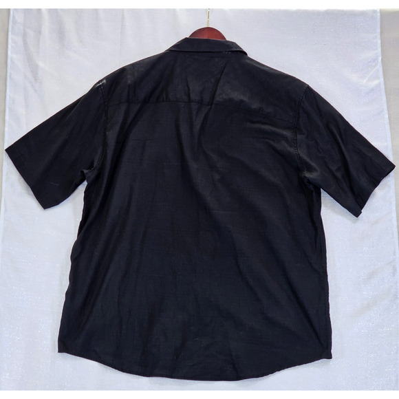 Avirex Vintage Black Men's XXL Button Down Short Sleeve Shirt Pilot Style Plaid - Picture 7 of 7